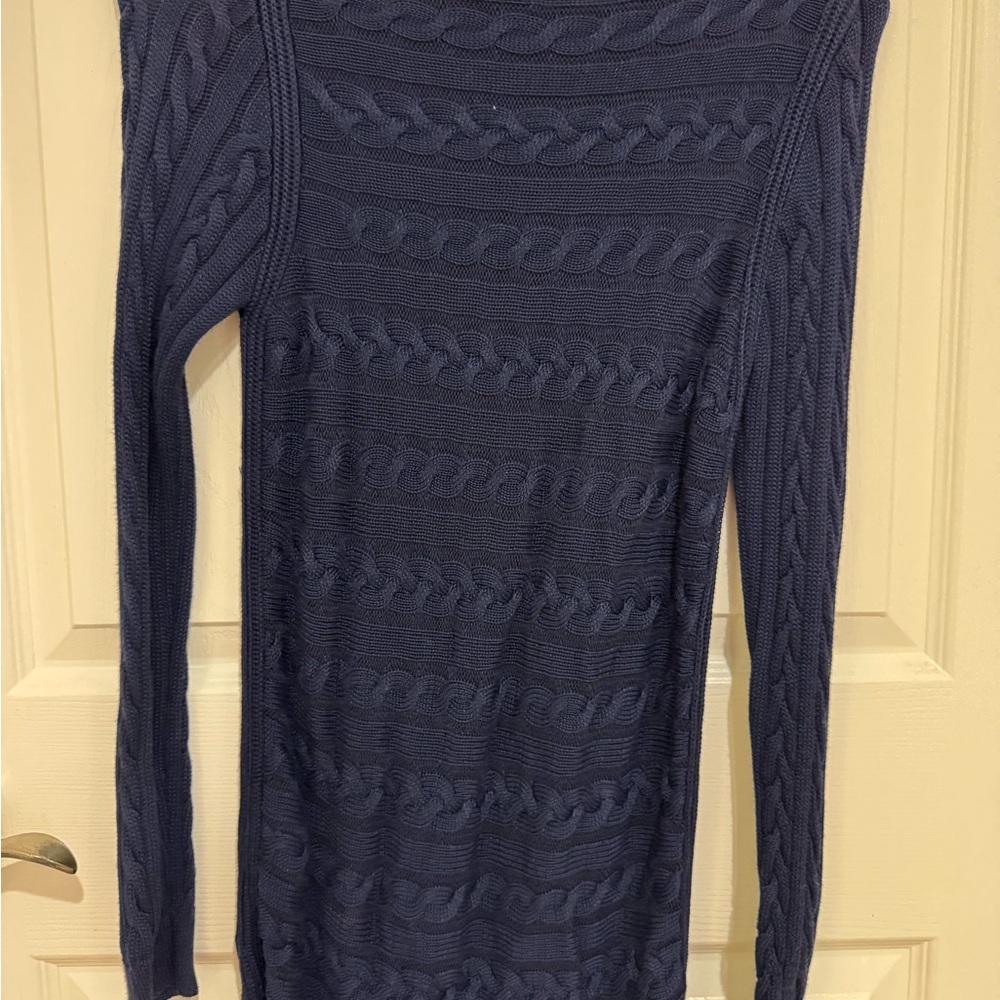 Polo by Ralph Lauren Deep Blue Cable Knit Turtleneck Sweater